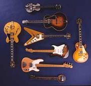 Photograph of influential and popular guitars